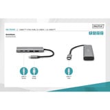Digitus USB-C 4 ports 2x USB A + 2x USB-C, Hub USB Argent