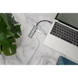 Digitus USB-C 4 ports 2x USB A + 2x USB-C, Hub USB Argent