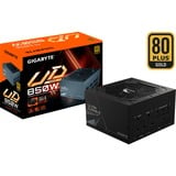 GIGABYTE GP-UD850GM PG5 unité d'alimentation d'énergie 20+4 pin ATX ATX Noir alimentation modulaire 850 watt Noir, 2x PCIe, 850 W, 100 - 240 V, 50 - 60 Hz, 12 - 6 A, 6 A, 12 A