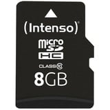 Intenso 8GB MicroSDHC 8 Go Classe 10, Carte mémoire 8 Go, MicroSDHC, Classe 10, 25 Mo/s, Résistant aux chocs, Résistant à une température, Résistant à l’eau, Résistant aux rayons X, Noir