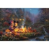 Schmidt Spiele Thomas Kinkade Studios: Disney - Mickey et Minnie au feu de camp des amoureux, Puzzle 