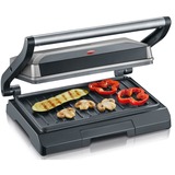 Severin KG 2394 Gril de contact grill à contact électrique Gris/Noir, Noir, Gris, Métallique, Acier inoxydable, Rectangulaire, Plaque, 230 x 145 mm, Couvercle à charnière