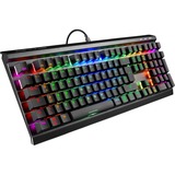 Sharkoon SKILLER SGK60 clavier USB QWERTZ Allemand Noir, clavier gaming Noir, Layout DE, Kailh Box Red, Taille réelle (100 %), USB, Clavier mécanique, QWERTZ, LED RGB, Noir