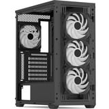 Aerocool D501A Midi Tower Noir, boîtier pc Noir/bois | 2x USB-A | 1x USB-C | RGB