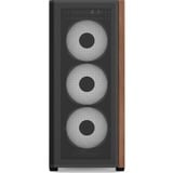 Aerocool D501A Midi Tower Noir, boîtier pc Noir/bois | 2x USB-A | 1x USB-C | RGB