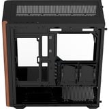 Aerocool D501A Midi Tower Noir, boîtier pc Noir/bois | 2x USB-A | 1x USB-C | RGB