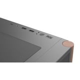 Aerocool D501A Midi Tower Noir, boîtier pc Noir/bois | 2x USB-A | 1x USB-C | RGB