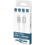 Ansmann Câble de données et de charge USB Type-C vers Type-C Blanc