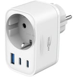 Ansmann Chargeur USB Home Socket HS330 / 3A/30W/ 3 Ports Blanc, 2x USB-C, 1x USB-A