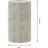 Bosch Expert Rouleau d'abrasif réticulé M480, Feuille abrasive Rouleau abrasif, Grain extra fin, P240, Travail de finition, Décapant, Bois, Beige