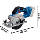 Bosch Scie circulaire sans fil GKS 18V-51 Professional solo, 18Volt Bleu/Noir