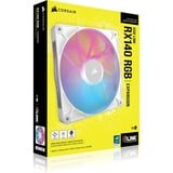 Corsair Corsair iCUE RX140 RGB Single, Ventilateur de boîtier Blanc,  4 broches PWM