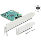 DeLOCK Carte PCI-E x4 > 1x USB interne 20 Gbps Type E Key-A Profil bas, Carte d'interface 