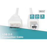 Digitus Câble de connexion USB 2.0 USB-A (mâle) > USB-B (mâle) Beige