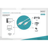Digitus Câble de connexion USB 2.0 USB-A (mâle) > USB-B (mâle) Beige