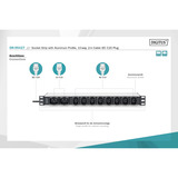 Digitus DN-95427, Multiprise Noir/en aluminium