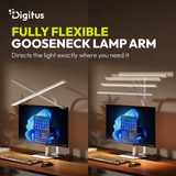 Digitus Lampe de bureau LED, Lumière LED Blanc
