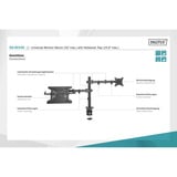 Digitus Support moniteur simple et support pour ordinateur portable, Support de moniteur Noir (Mat)