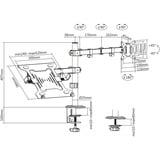 Digitus Support moniteur simple et support pour ordinateur portable, Support de moniteur Noir (Mat)
