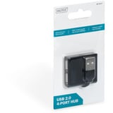 Digitus USB 2.0 4 ports, Hub USB Noir