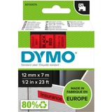 Dymo D1 - Standard Étiquettes - Noir sur rouge - 12mm x 7m, Ruban Noir sur rouge, Polyester, Belgique, -18 - 90 °C, DYMO, LabelManager, LabelWriter 450 DUO