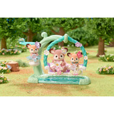 EPOCH Sylvanian Families - Set de jeu Bébés cerf avec balançoire fleurie, Jouets de construction 