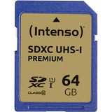 Intenso 3421490 mémoire flash 64 Go SDXC UHS-I Classe 10, Carte mémoire 64 Go, SDXC, Classe 10, UHS-I, 90 Mo/s, Class 1 (U1)
