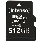 Intenso microSD Karte UHS-I Premium 512 Go Classe 10, Carte mémoire Noir, 512 Go, MicroSD, Classe 10, UHS-I, 90 Mo/s, Class 1 (U1)