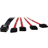 Inter-Tech SFF 8087 - 4 x SATA 1m Noir, Câble Noir/Rouge, 1 m, SFF-8087, 4 x SATA, Mâle/Mâle, Noir