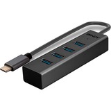 Lindy Hub USB 3.2 Gen 1 Type C 4 ports USB 3.2 Gen 1 (3.1 Gen 1) Type-C, USB 3.2 Gen 1 (3.1 Gen 1) Type-A, 5000 Mbit/s, Gris, Aluminium, Plastique, 0,3 m
