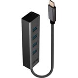 Lindy Hub USB 3.2 Gen 1 Type C 4 ports USB 3.2 Gen 1 (3.1 Gen 1) Type-C, USB 3.2 Gen 1 (3.1 Gen 1) Type-A, 5000 Mbit/s, Gris, Aluminium, Plastique, 0,3 m