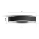 Philips Plafonnier de grande taille Infuse, Lumière LED Noir, Philips Hue White and Color ambiance Plafonnier de grande taille Infuse, Éclairage de plafond intelligent, Bluetooth, Noir, LED, Métal, Ampoule(s) non remplaçable(s)
