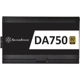 SilverStone DA750 Gold unité d'alimentation d'énergie 750 W 20+4 pin ATX ATX Noir alimentation  Noir, 750 W, 90 - 264 V, 47 - 63 Hz, Actif, 110 W, 744 W