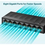 TP-Link LS1008G Non-géré Gigabit Ethernet (10/100/1000) Noir, Switch Noir, Non-géré, Gigabit Ethernet (10/100/1000), Montage mural
