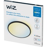 WiZ Plafonnier Superslim 22 W, Lumière LED Noir, Éclairage de plafond intelligent, Noir, Wi-Fi/Bluetooth, LED, Ampoule(s) non remplaçable(s), 2700 K