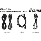 iiyama LH8666UHSB-B1AG, Affichage public Noir (Mat)
