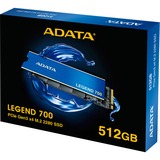 ADATA LEGEND 700 512 Go M.2 PCI Express 3.0 NVMe 3D NAND SSD Bleu/Or, 512 Go, M.2, 2000 Mo/s