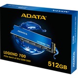 ADATA LEGEND 700 M.2 512 Go PCI Express 3.0 3D NAND NVMe, SSD Bleu/Or, 512 Go, M.2, 2000 Mo/s