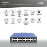 Digitus Gigabit Ethernet industriel géré L2 16+2 ports, Switch 