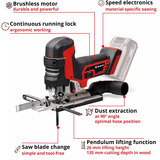EINHELL TP-JST 18/135 Li BL-Solo, 4321265, Scie sauteuse Rouge/Noir