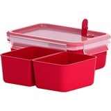 Emsa 517774 boîte hermétique alimentaire 1 L Rouge, Transparent 1 pièce(s) Rouge, 1 L, Rouge, Transparent, Polypropylène (PP), Élastomère thermoplastique (TPE), Allemagne, 135 mm, 195 mm