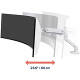 Ergotron Bras de moniteur HX pour fixation sur bureau avec pivot HD, Support de moniteur Blanc