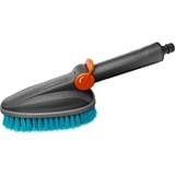 GARDENA Brosse à main Cleansystem M dure, avec raccord pour tuyau d'arrosage, Brosses de lavage Gris/Turquoise, 18846-20