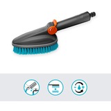 GARDENA Brosse à main Cleansystem M dure, avec raccord pour tuyau d'arrosage, Brosses de lavage Gris/Turquoise, 18846-20