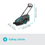 GARDENA PowerMax Duo 46/36V solo, 14646-55, Tondeuse à gazon Noir/gris