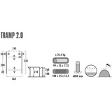 High Peak Tramp 2.0, Tente Gris/limette