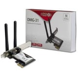 Inter-Tech DMG-31 Interne WLAN 300 Mbit/s, Adaptateur WLAN Interne, Sans fil, PCI Express, WLAN, Wi-Fi 4 (802.11n), 300 Mbit/s