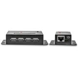 Lindy Extender 4 ports USB 2.0 Cat.6, 50m, Rallonge USB Noir, 50m, Émetteur et récepteur réseau, 50 m, 480 Mbit/s, Cat5, Cat5e, Cat6, NS1021, Bronze phosphoreux