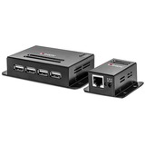 Lindy Extender 4 ports USB 2.0 Cat.6, 50m, Rallonge USB Noir, 50m, Émetteur et récepteur réseau, 50 m, 480 Mbit/s, Cat5, Cat5e, Cat6, NS1021, Bronze phosphoreux