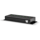 Lindy Hub métallique USB 2.0 7 ports, Hub USB Noir